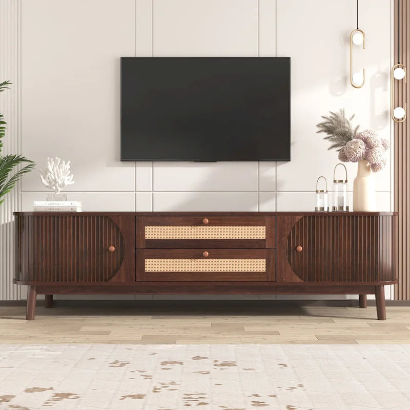 Meuble TV en rotin moderne