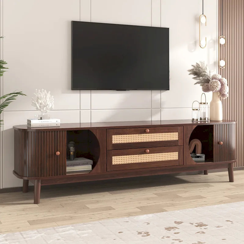 Meuble TV en rotin moderne