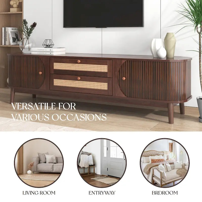 Meuble TV en rotin moderne