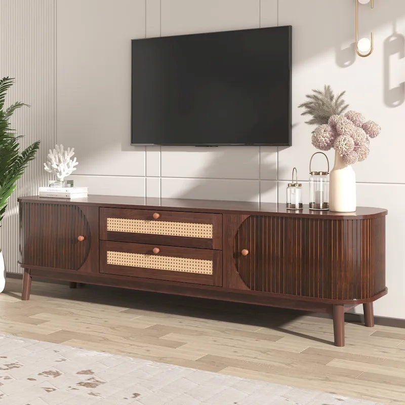 Meuble TV en rotin moderne