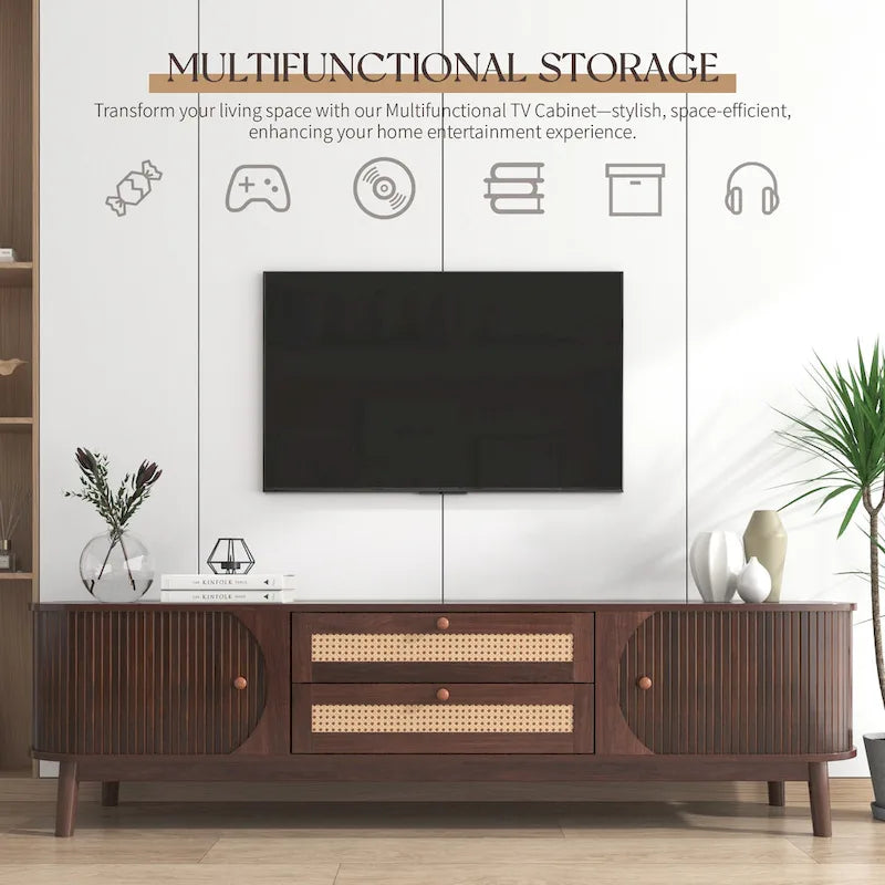 Meuble TV en rotin moderne