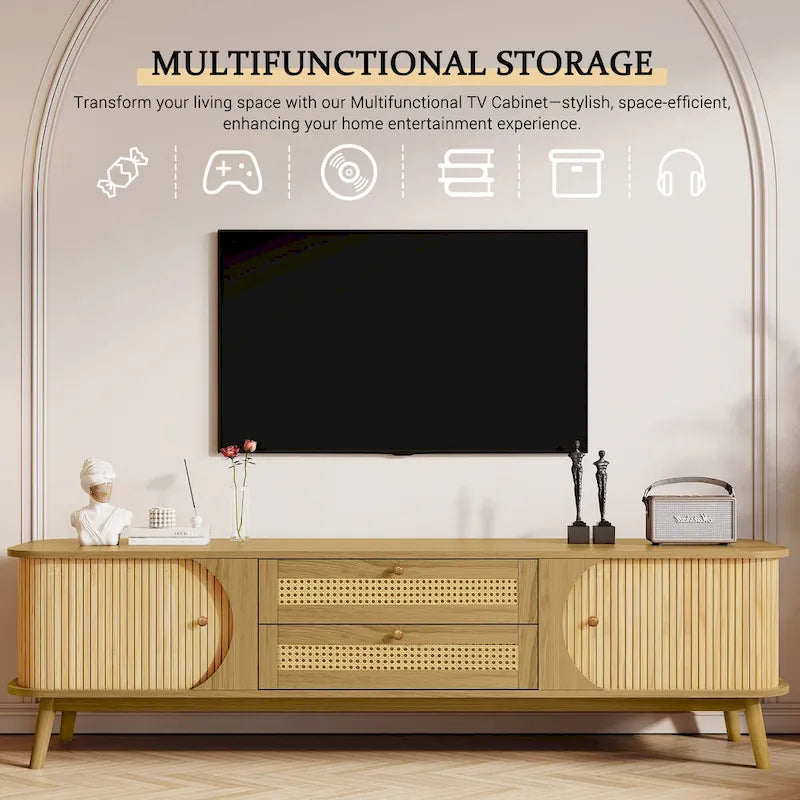 Meuble TV en rotin moderne