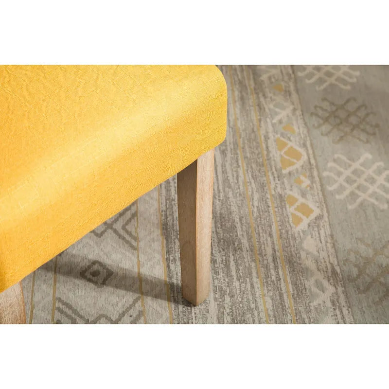 Chaises de salle à manger en velours capitonné avec pieds en bois massif, lot de 2