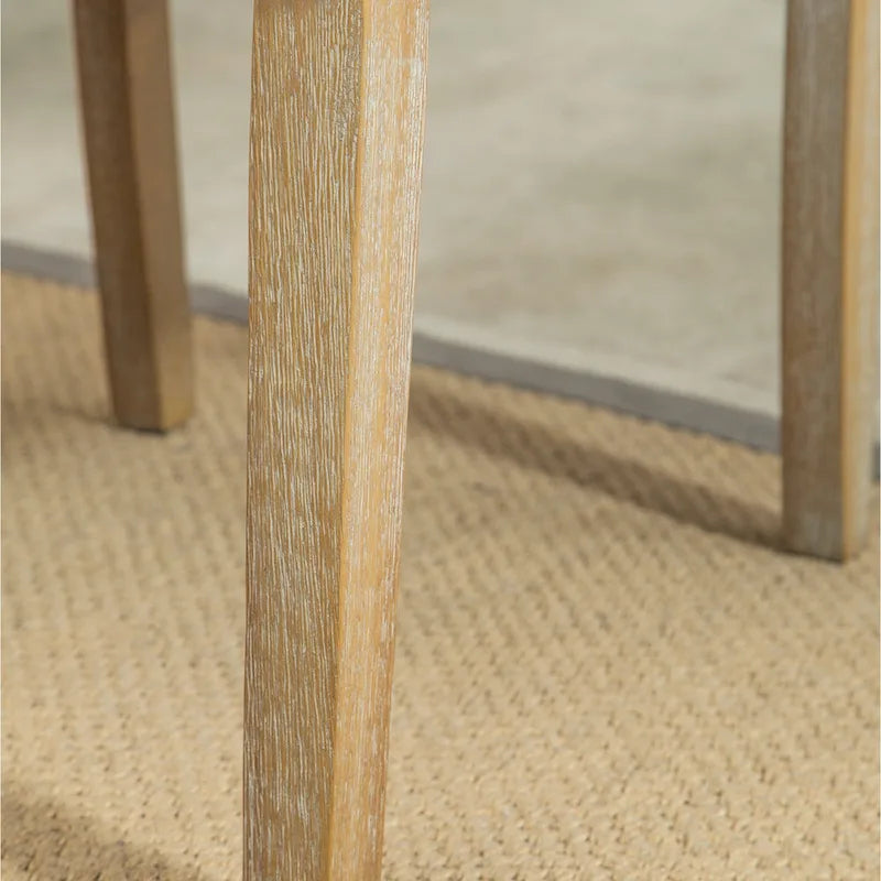Chaises de salle à manger en velours capitonné avec pieds en bois massif, lot de 2