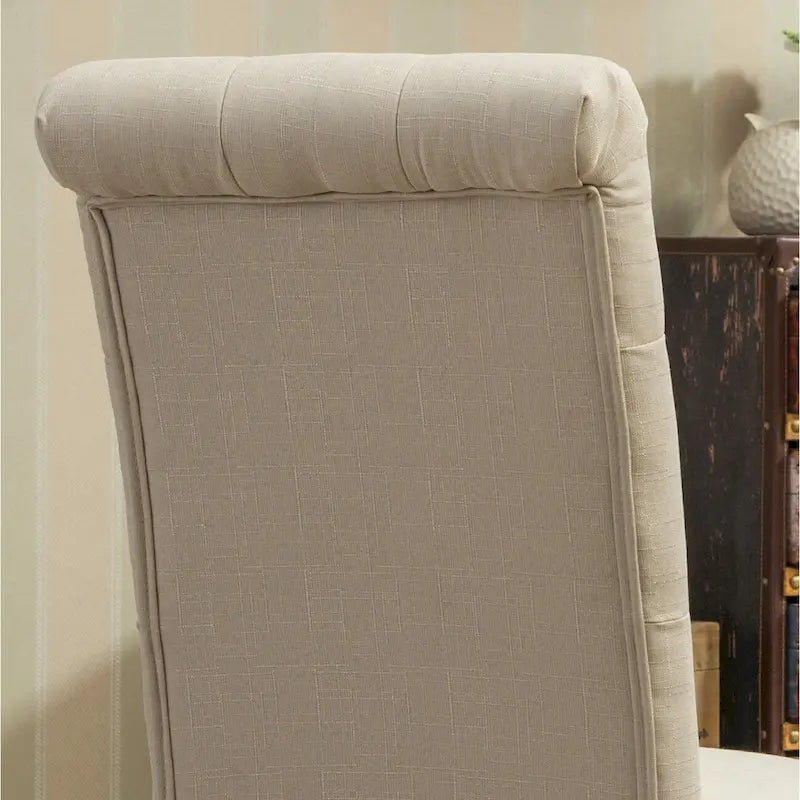Chaises de salle à manger en velours capitonné avec pieds en bois massif, lot de 2