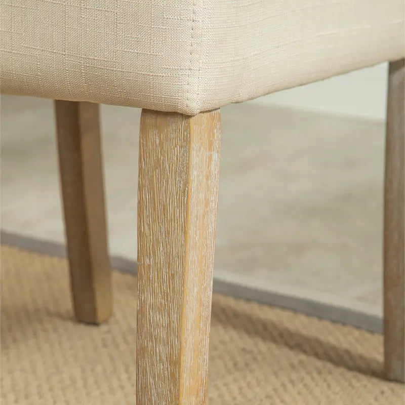 Chaises de salle à manger en velours capitonné avec pieds en bois massif, lot de 2