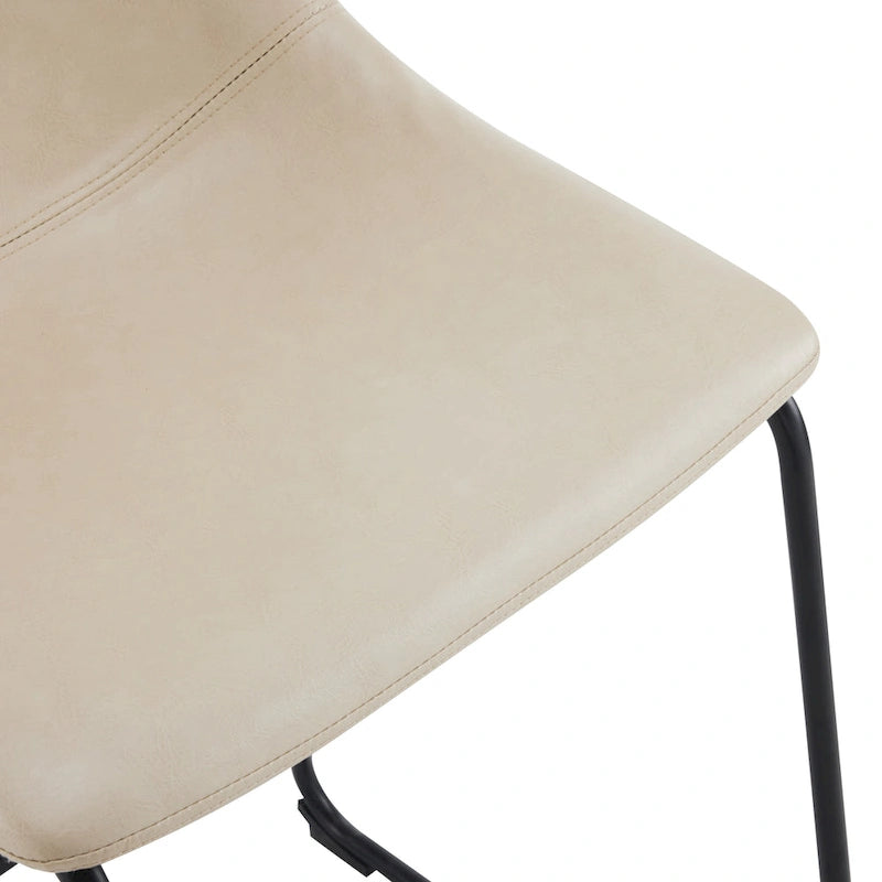 Tabourets de bar vintage en similicuir avec pieds et repose-pieds en métal, lot de 2