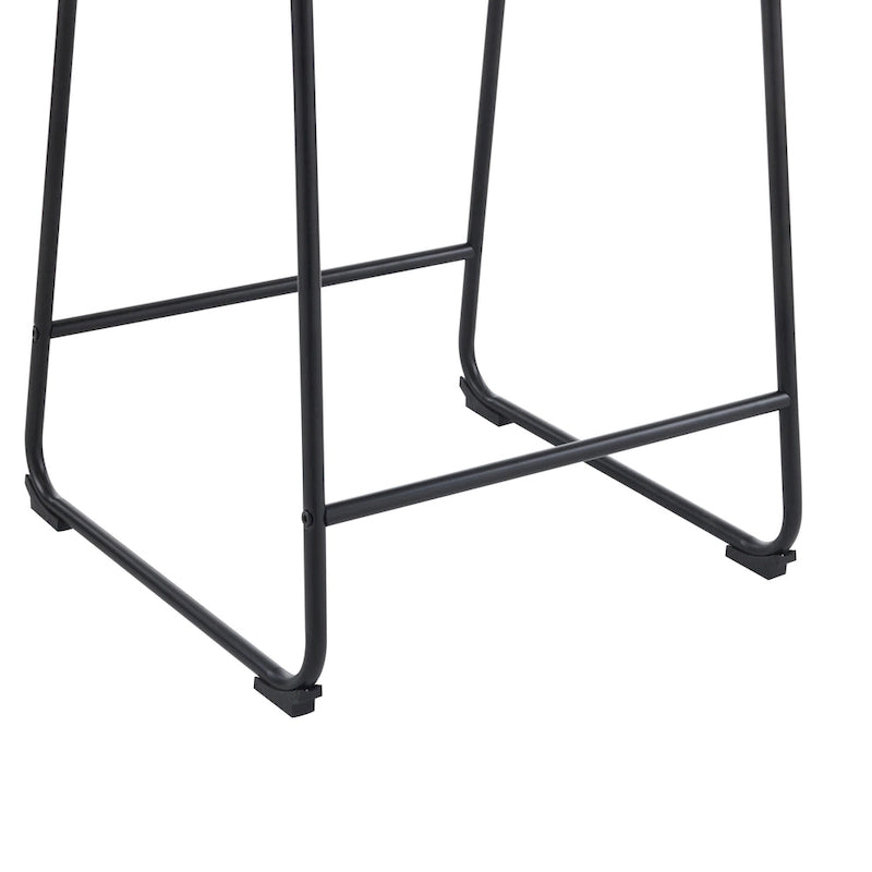 Tabourets de bar vintage en similicuir avec pieds et repose-pieds en métal, lot de 2