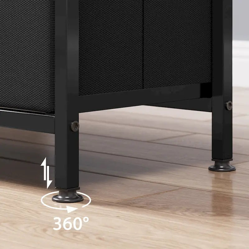 Meuble TV et commode avec 3 tiroirs en tissu et étagères ouvertes, 99 cm de large
