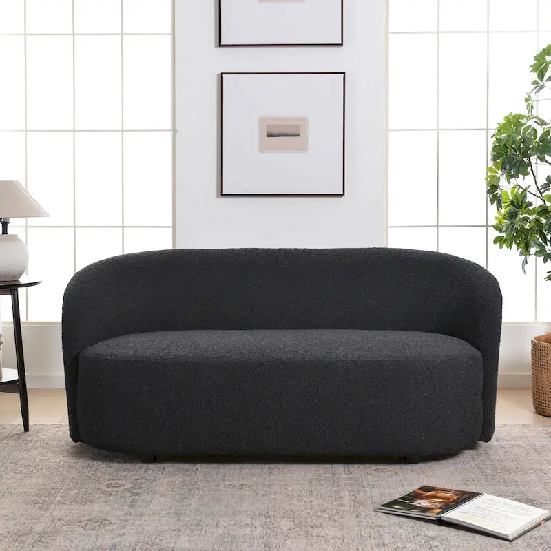 Causeuse rembourrée avec accoudoirs évasés et pieds réglables, 68"L