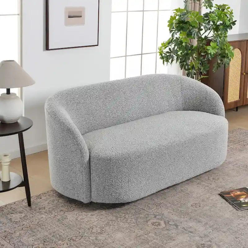 Causeuse rembourrée avec accoudoirs évasés et pieds réglables, 68"L