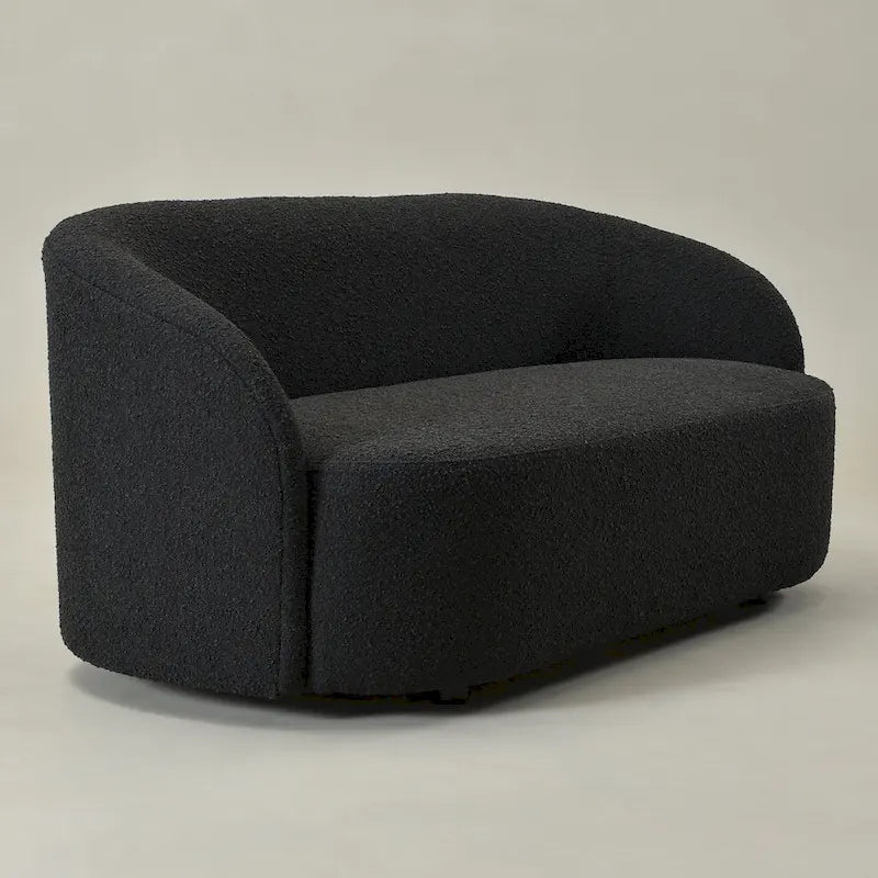 Causeuse rembourrée avec accoudoirs évasés et pieds réglables, 68"L