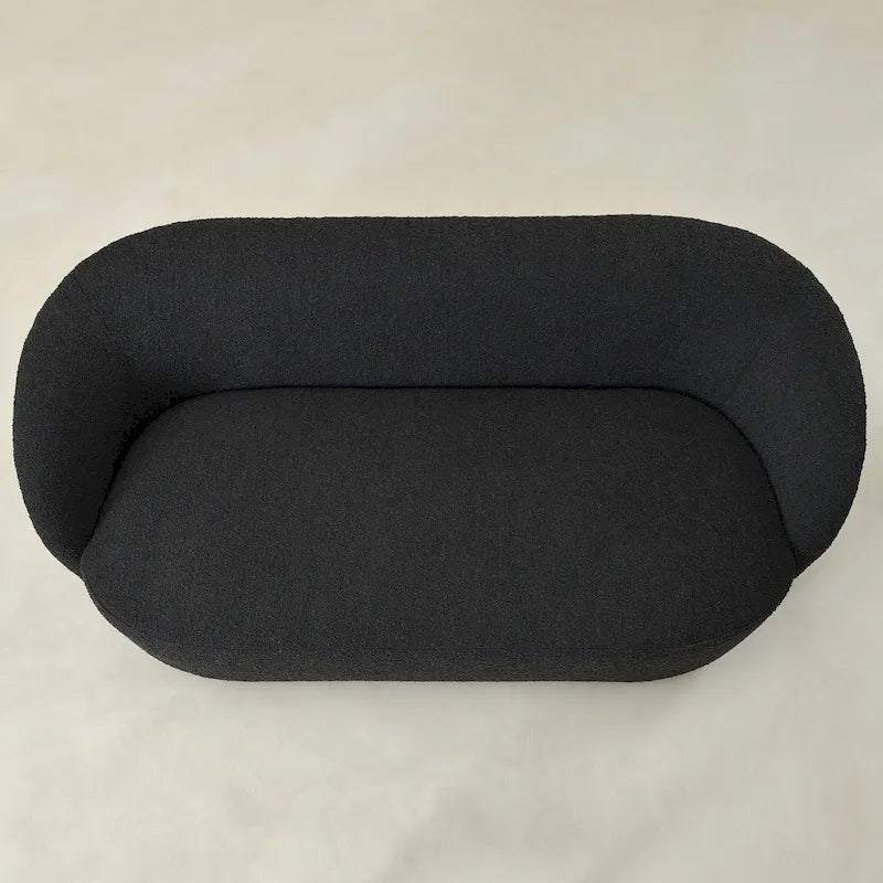 Causeuse rembourrée avec accoudoirs évasés et pieds réglables, 68"L
