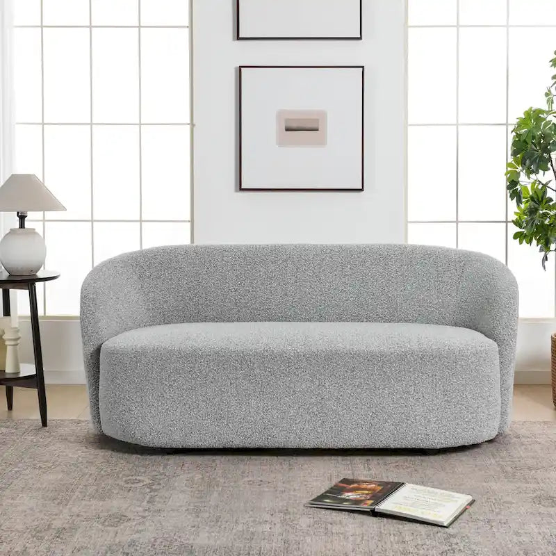 Causeuse rembourrée avec accoudoirs évasés et pieds réglables, 68"L