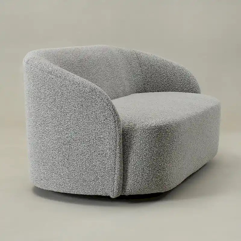 Causeuse rembourrée avec accoudoirs évasés et pieds réglables, 68"L