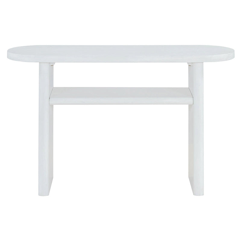 Console minimaliste avec bords arrondis et étagère inférieure