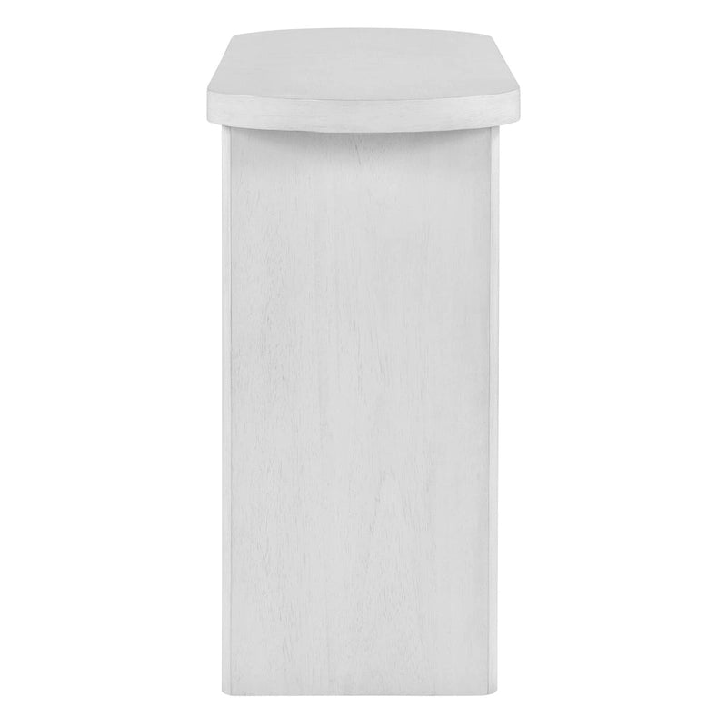 Console minimaliste avec bords arrondis et étagère inférieure