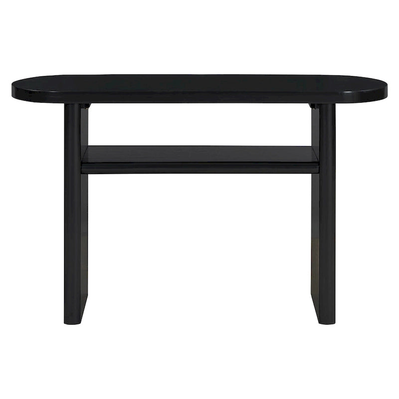 Console minimaliste avec bords arrondis et étagère inférieure