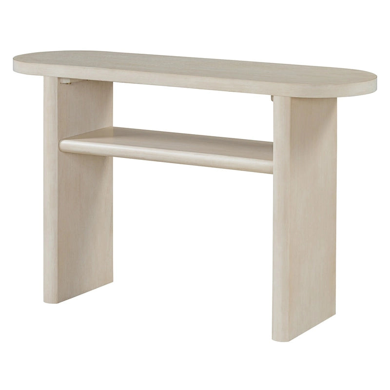Console minimaliste avec bords arrondis et étagère inférieure