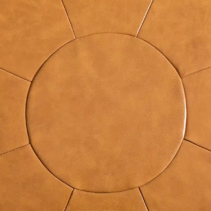 Ottoman en cuir italien pleine fleur, lot de 2