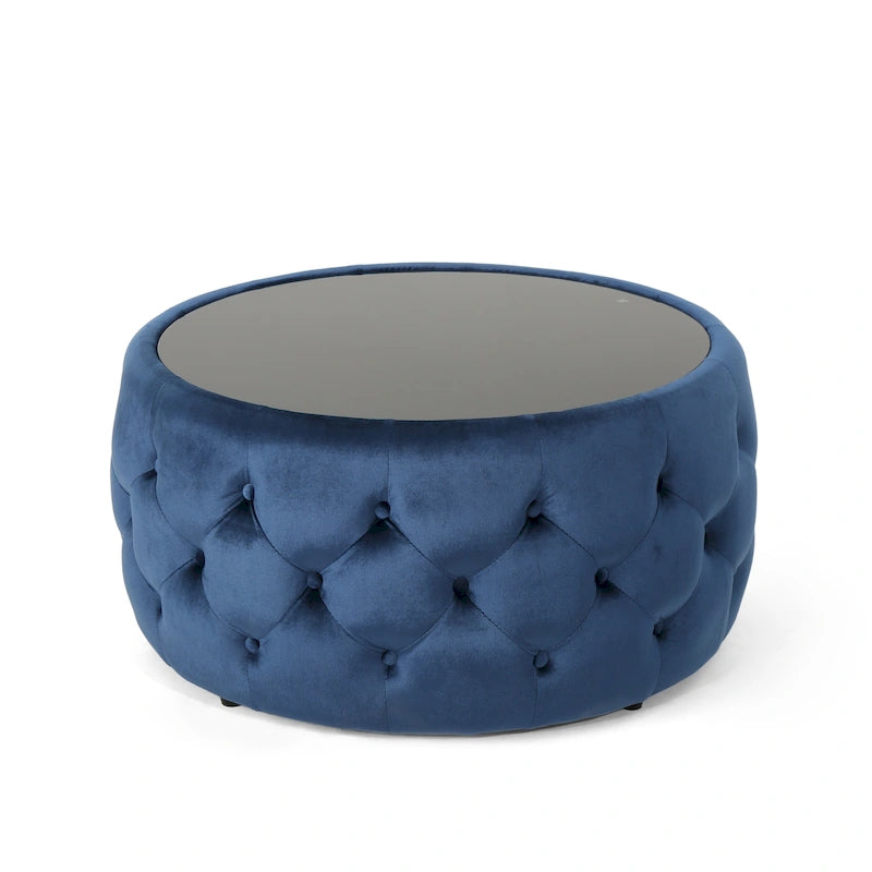 Table basse avec plateau en verre trempé