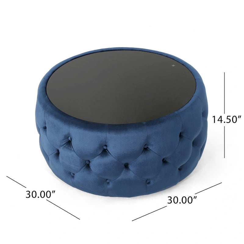 Table basse avec plateau en verre trempé
