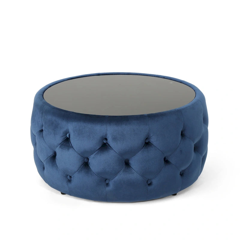 Table basse avec plateau en verre trempé