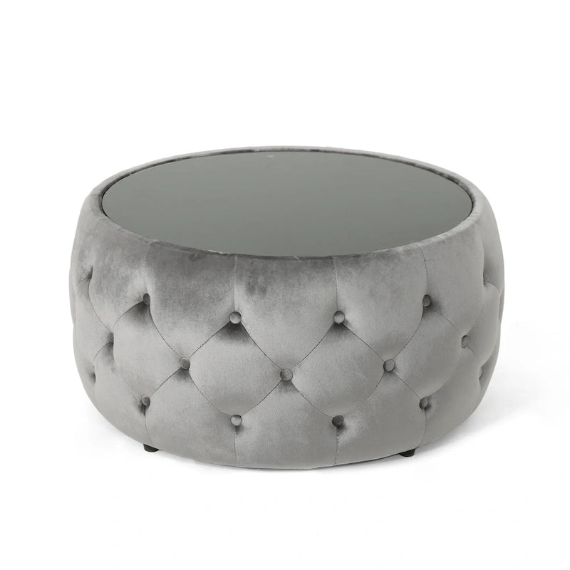 Table basse avec plateau en verre trempé