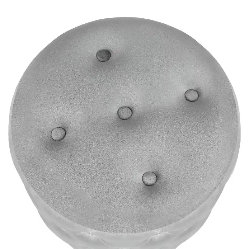 Pouf rond en velours capitonné, hauteur 46,5 cm