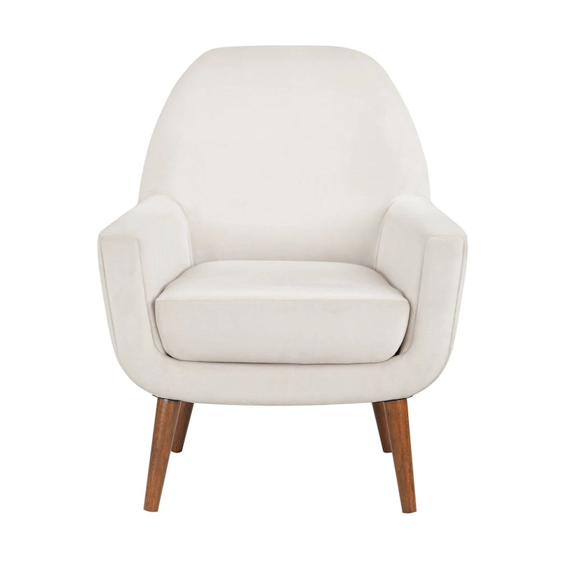 Fauteuil d'appoint en velours du milieu du siècle avec assise en forme de U
