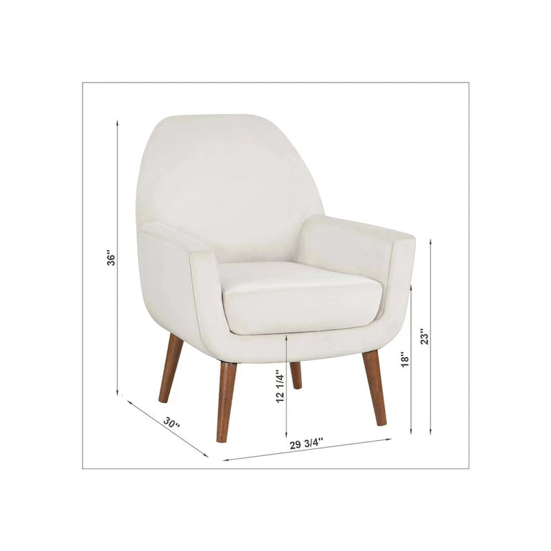 Fauteuil d'appoint en velours du milieu du siècle avec assise en forme de U