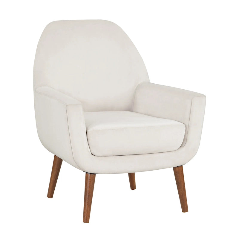 Fauteuil d'appoint en velours du milieu du siècle avec assise en forme de U