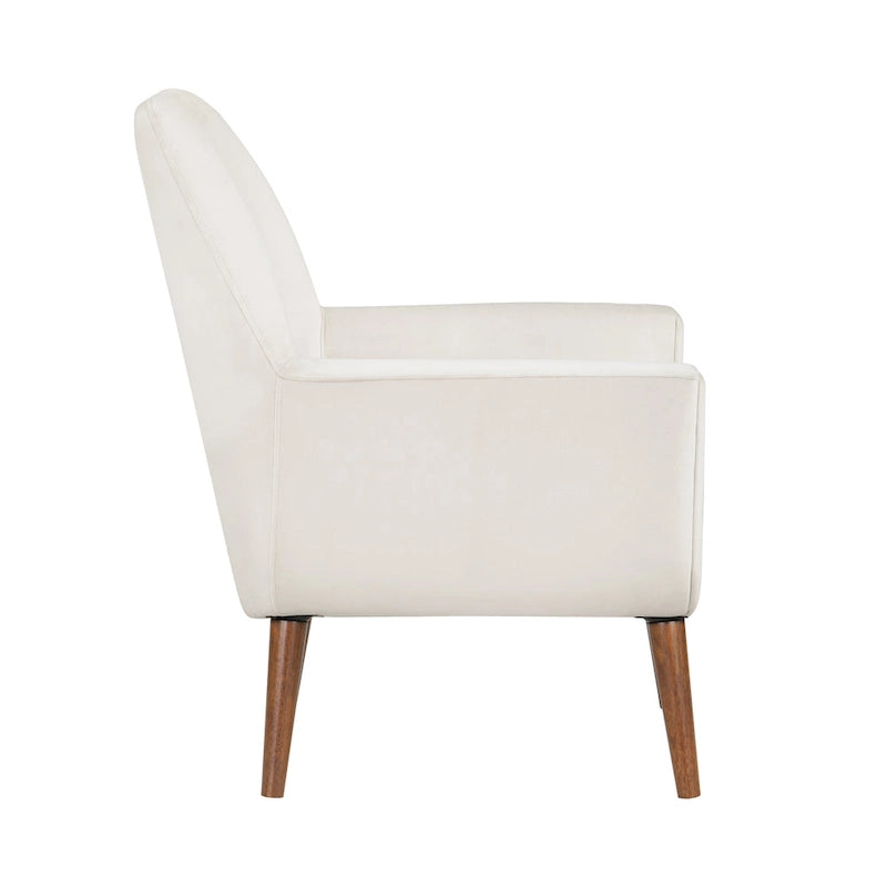 Fauteuil d'appoint en velours du milieu du siècle avec assise en forme de U
