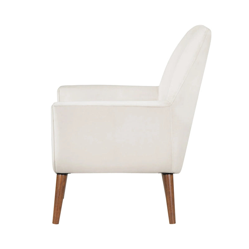Fauteuil d'appoint en velours du milieu du siècle avec assise en forme de U