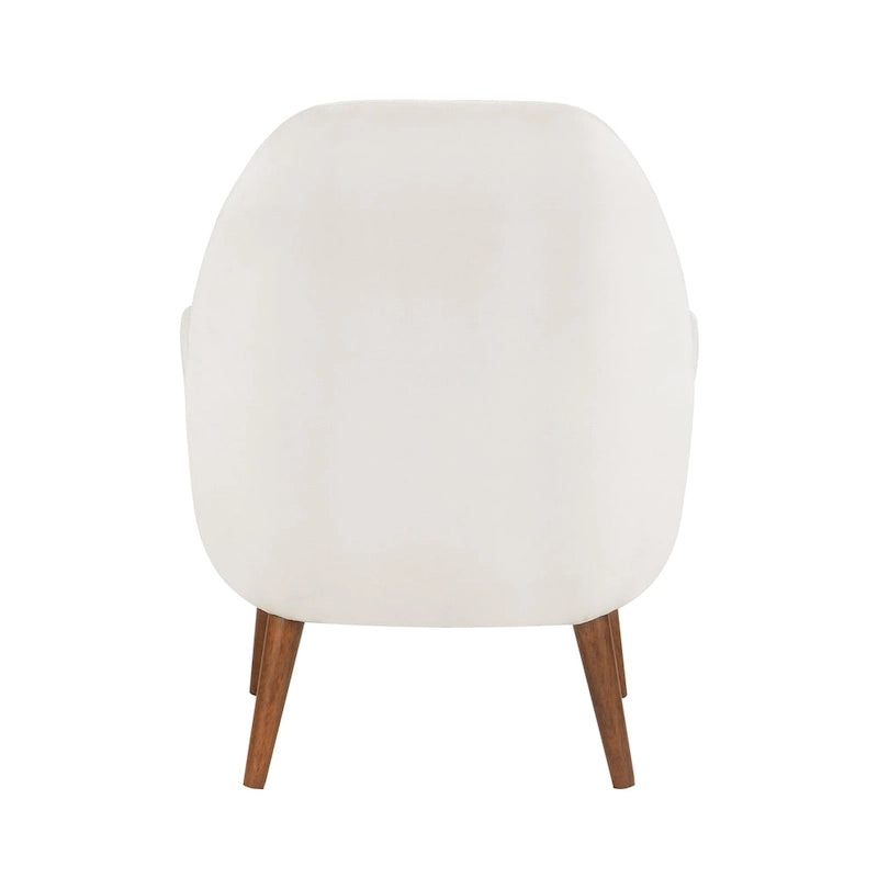 Fauteuil d'appoint en velours du milieu du siècle avec assise en forme de U