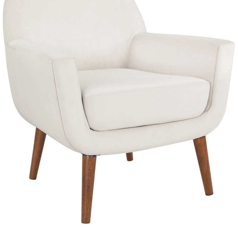 Fauteuil d'appoint en velours du milieu du siècle avec assise en forme de U