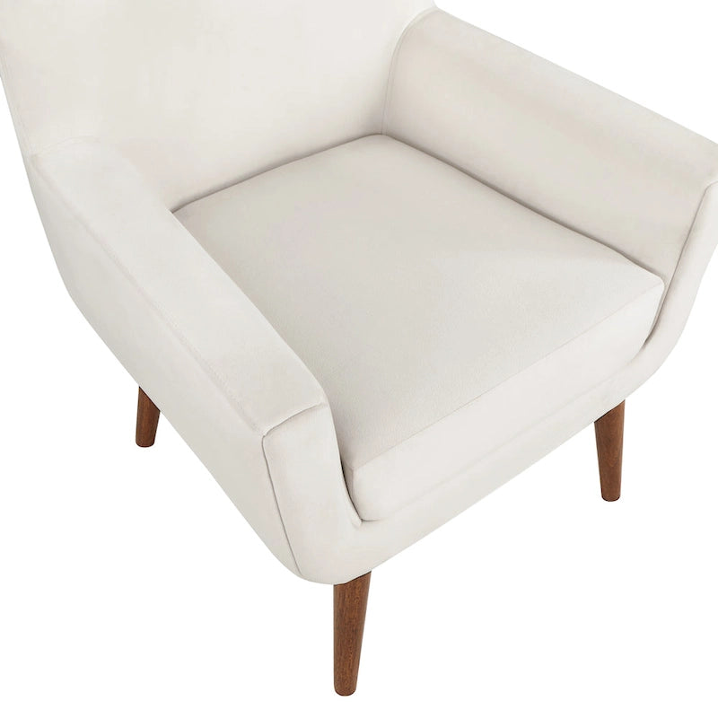 Fauteuil d'appoint en velours du milieu du siècle avec assise en forme de U