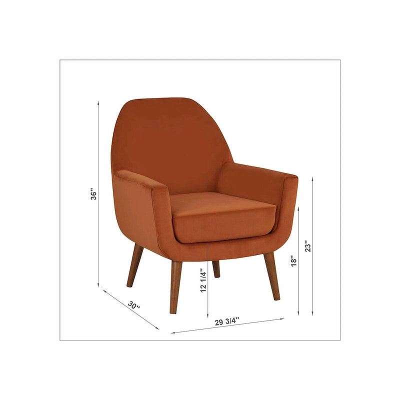 Fauteuil d'appoint en velours du milieu du siècle avec assise en forme de U