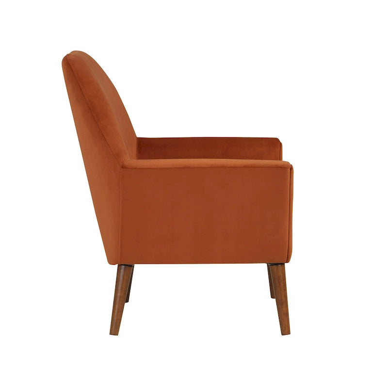 Fauteuil d'appoint en velours du milieu du siècle avec assise en forme de U