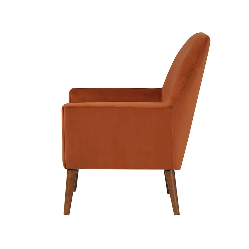 Fauteuil d'appoint en velours du milieu du siècle avec assise en forme de U