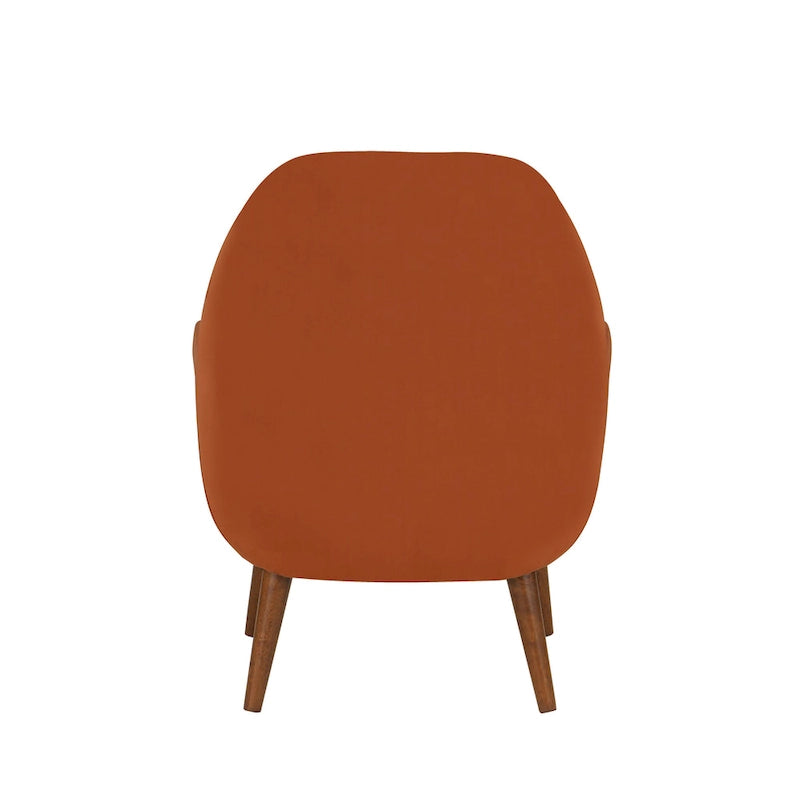 Fauteuil d'appoint en velours du milieu du siècle avec assise en forme de U