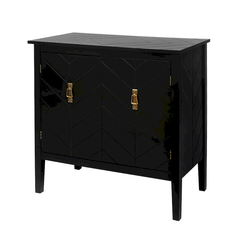 Buffet à 2 portes en bois de style vintage avec étagères réglables