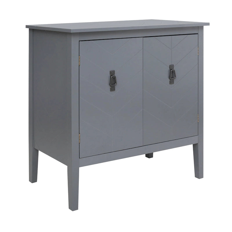 Buffet à 2 portes en bois de style vintage avec étagères réglables