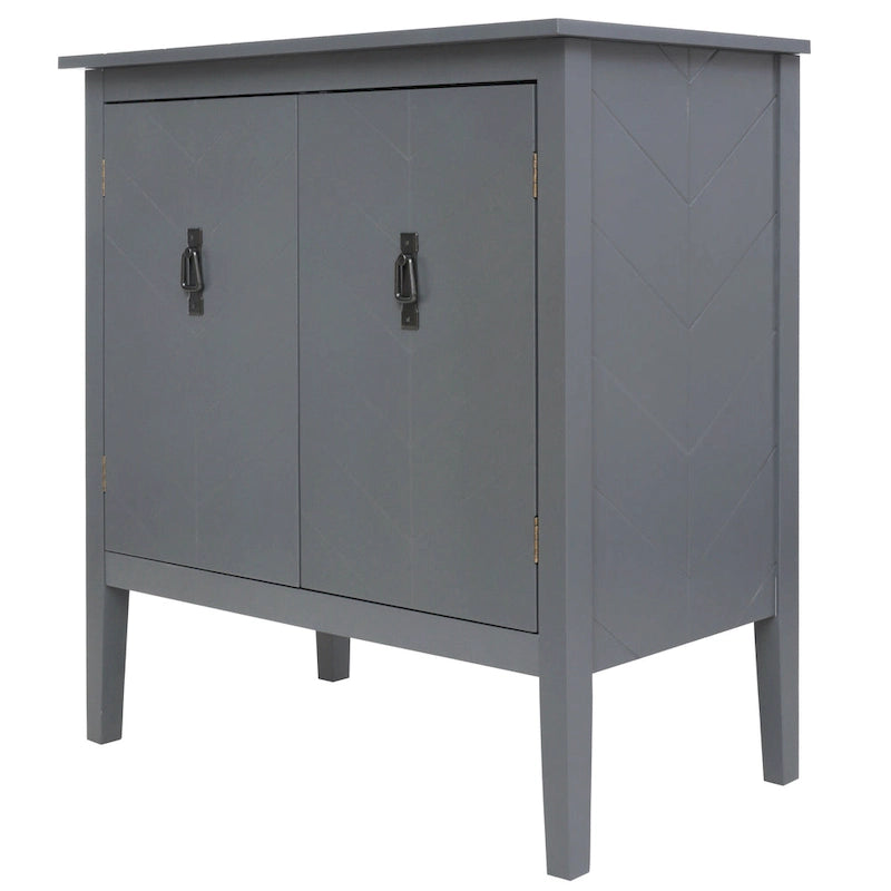 Buffet à 2 portes en bois de style vintage avec étagères réglables