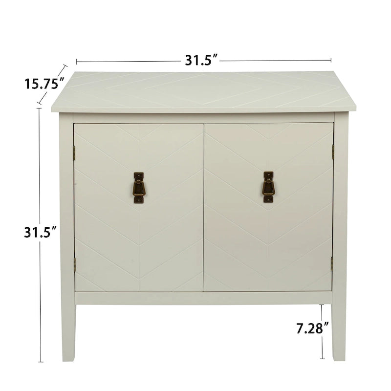 Buffet à 2 portes en bois de style vintage avec étagères réglables