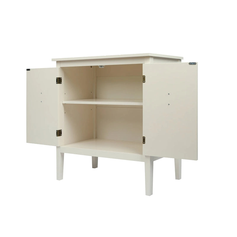 Buffet à 2 portes en bois de style vintage avec étagères réglables