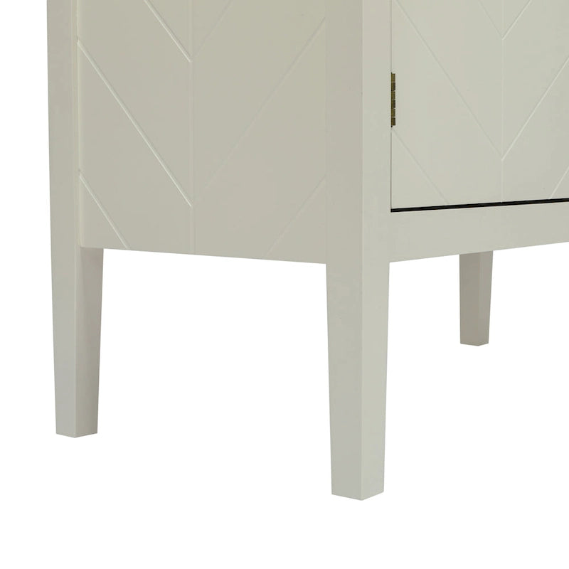 Buffet à 2 portes en bois de style vintage avec étagères réglables