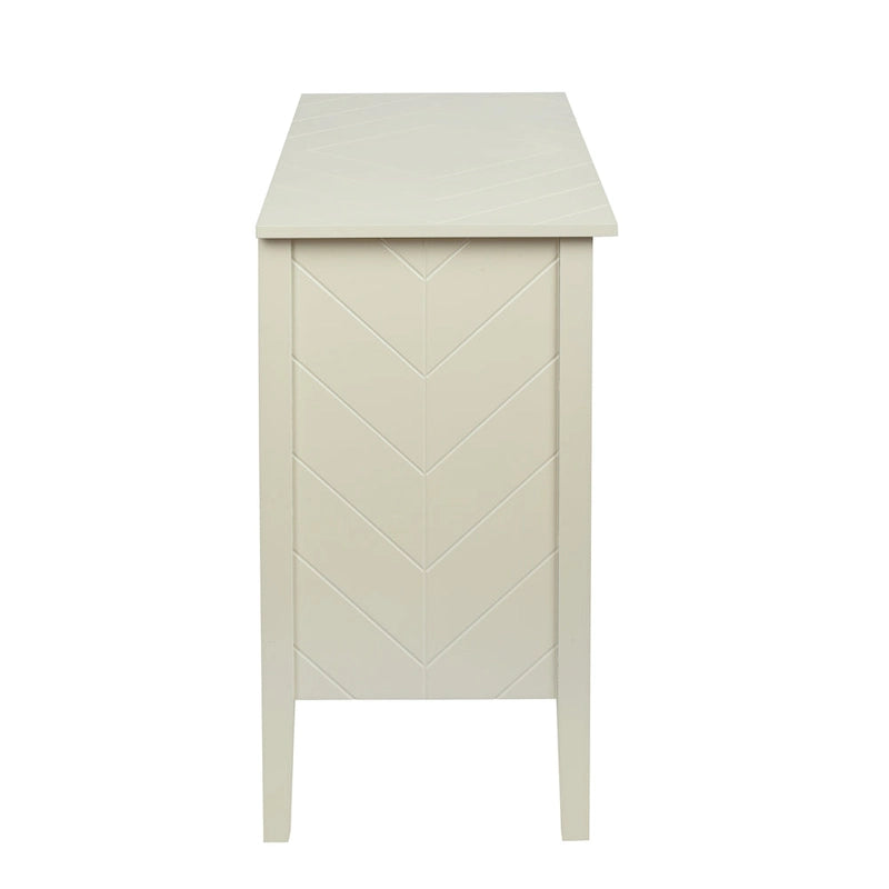 Buffet à 2 portes en bois de style vintage avec étagères réglables