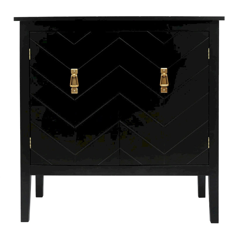 Buffet à 2 portes en bois de style vintage avec étagères réglables