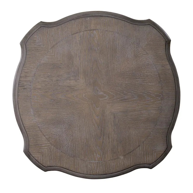 Table d'appoint ronde antique blanche avec pied tourné